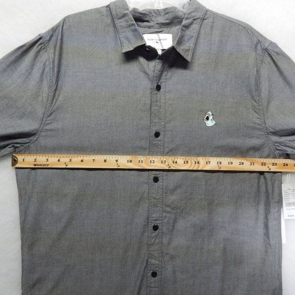Long Sleeve Button Down Shirt Size XL Mens Modern Amusement PacSun Gray - Picture 4 of 10